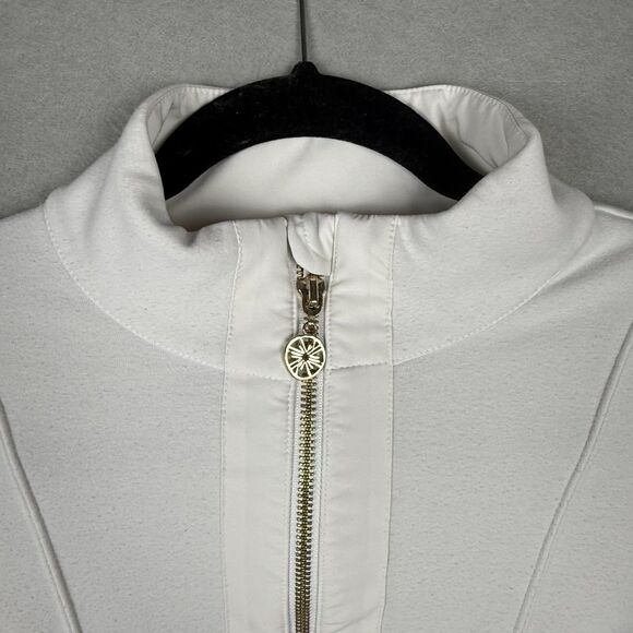 Lilly Pulitzer Luxletic Al Fresco Jacket Women S White Fleece Lined Full Zip - Picture 3 of 7